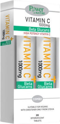 Power Health Vitamin C 1000mg With Beta Glucans Με Στέβια 2x20 Αναβράζοντα Δισκία